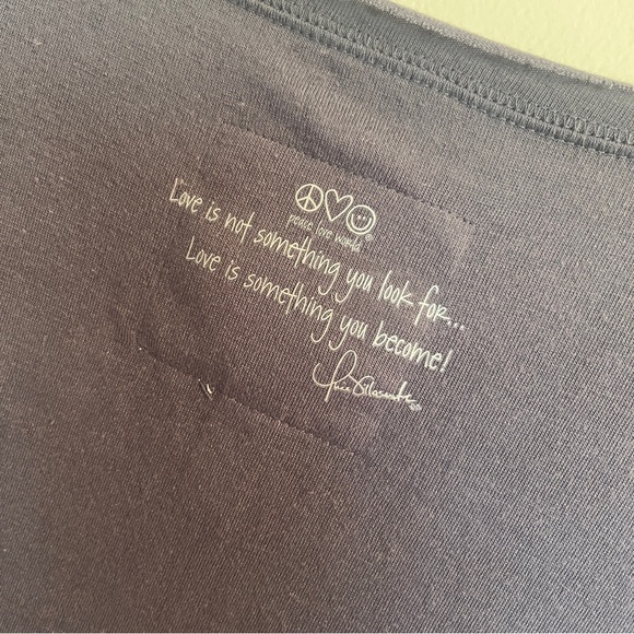 Peace Love World Blue Maxi Tee Dress with Side Slit, Small Petite - Picture 4 of 4